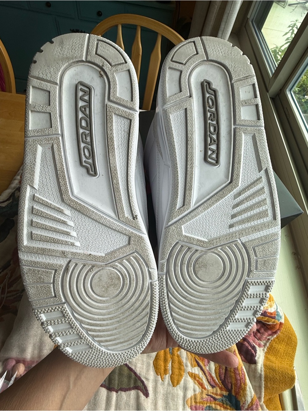 Jordan Air Retro 3 White Leather Sneakers - Picture 5 of 7